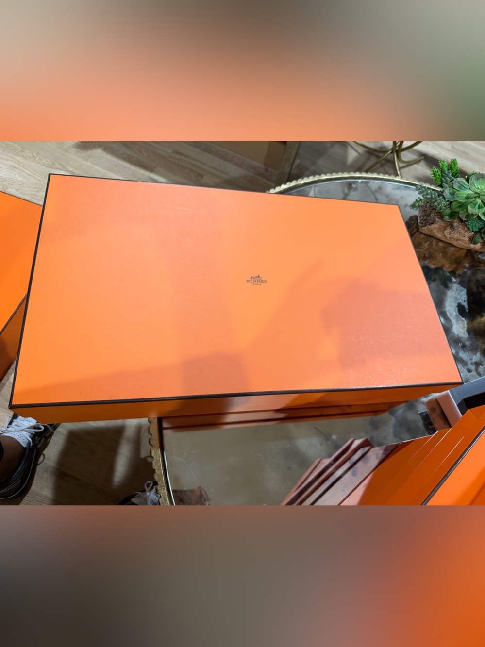 Hermès Iconic Orange Gift Box tall boots size